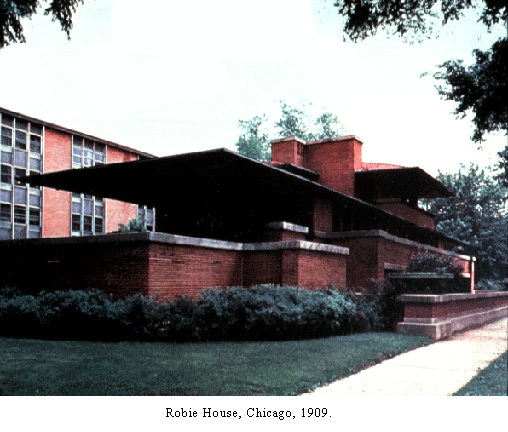 What are some characteristics of Frank Lloyd Wright buildings?